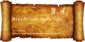 Miklóska Amázia névjegykártya